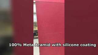 100 % Meta-Aramid + Silikonbeschichtung, Farbe: Feuerrot, Gewicht: 150 g/m², Breite 150 cm