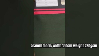 Aramidgewebe, Breite 150 cm, Gewicht 280 g/m², Zusammensetzung: 50 % Meta-Aramid + 50 % FR-Viskose + PTFE