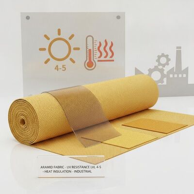 150 cm breite Aramid-Backel mit UV-Widerstandsstufe 4 bis 5 perfekt für Schutzkleidung, Wärmedämmung und Industrie