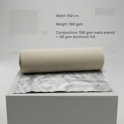 Aluminiumfolien-Meta-Aramid-Gewebe mit Hitzebeständigkeit, Flammhemmung und kundenspezifischer Länge