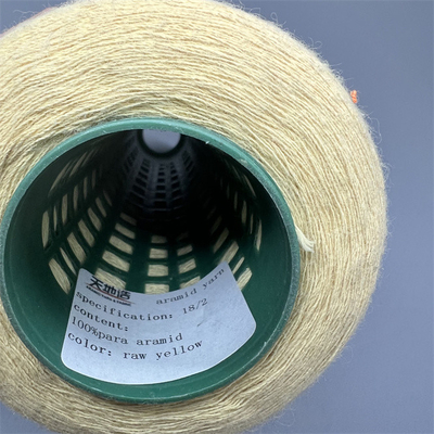 66 TEX Para Aramid Fiber Yarn rohes gelbes Ne18/2 für geschnittene beständige Handschuhe