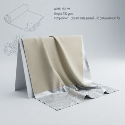 Aluminiumfolien-Meta-Aramid-Gewebe mit Hitzebeständigkeit, Flammhemmung und kundenspezifischer Länge