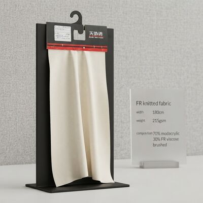 FR-Strickstoff, 180 cm Breite, 215 g/m² Gewicht, mit 70 % Modacryl, 30 % FR-Viskose für flammhemmende Anwendungen